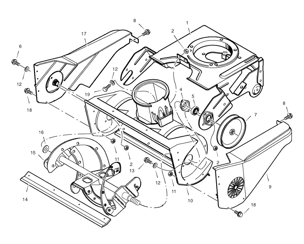 Auger Components Diagram and Parts List for 18-2816-47 (621401x112NB)(2006) Briggs and Stratton Snow Blower